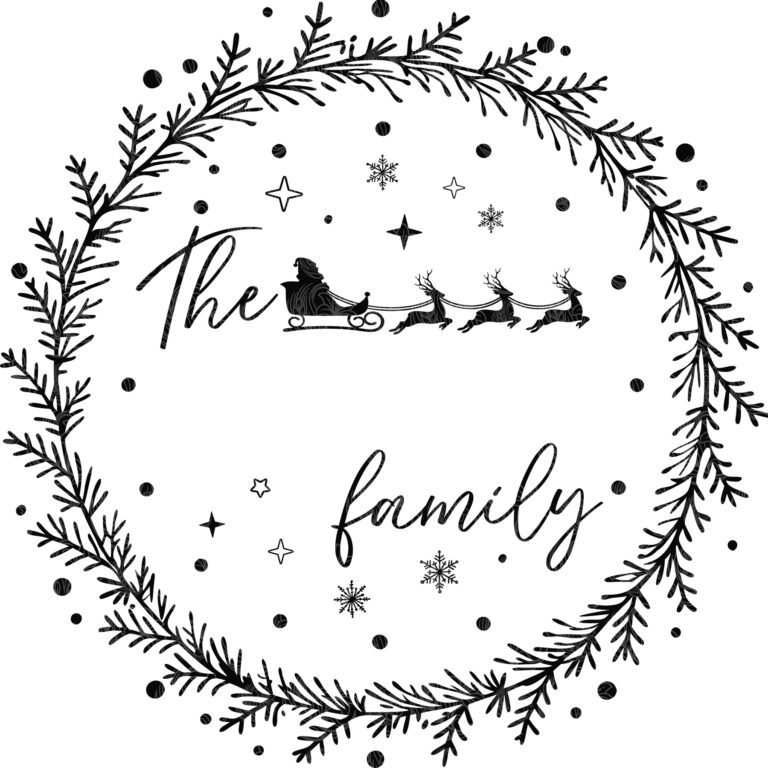 Christmas Family Monogram Santa Snowflake Holly – GBH22568